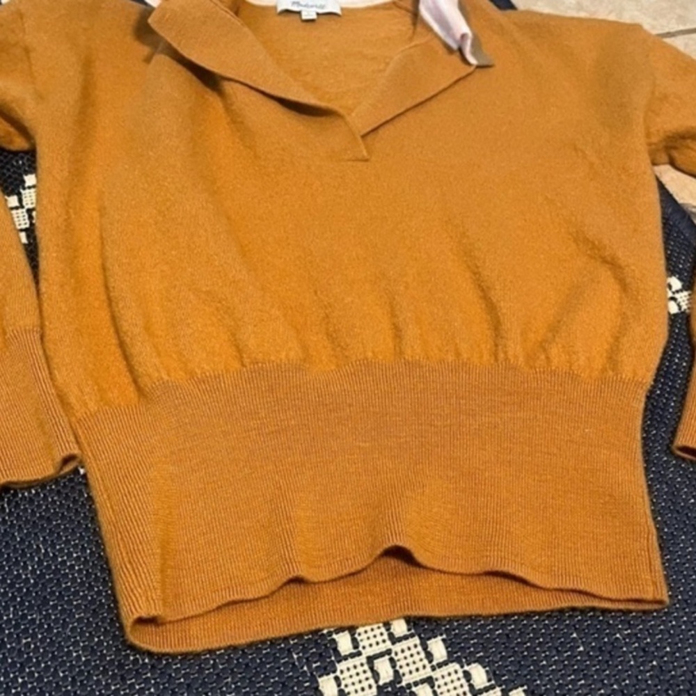 Madewell Colorblock Polo Sweater,
100% merino wool, size XS - Picture 4 of 12
